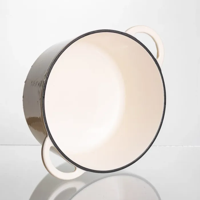 Каструля чавунна емальована 4 л, бежевий Yiwu HP-FLG-1 RED (HP-FLG-1 WHITE) - зображення 5