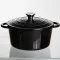 Каструля чавунна емальована 4 л, чорний Yiwu HP-FLG-1 BLACK (HP-FLG-1 BLACK)