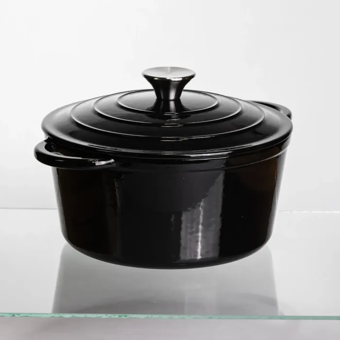 Каструля чавунна емальована 4 л, чорний Yiwu HP-FLG-1 BLACK (HP-FLG-1 BLACK) - зображення 6