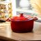 Каструля чавунна емальована 4 л, червоний Yiwu HP-FLG-1 RED (HP-FLG-1 RED)