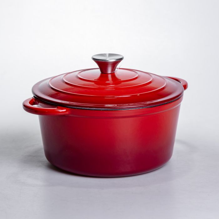 Каструля чавунна емальована 4 л, червоний Yiwu HP-FLG-1 RED (HP-FLG-1 RED) - изображение 6