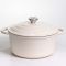 Каструля чавунна емальована 5 л, бежевий Yiwu HP-FLG-2 WHITE (HP-FLG-2 WHITE)