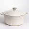 Каструля чавунна емальована 5 л, бежевий Yiwu HP-FLG-2 WHITE (HP-FLG-2 WHITE)