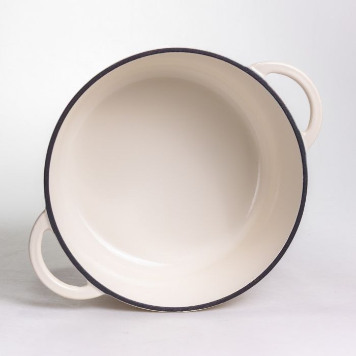 Каструля чавунна емальована 5 л, бежевий Yiwu HP-FLG-2 WHITE (HP-FLG-2 WHITE) - изображение 5
