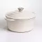 Каструля чавунна емальована 5 л, бежевий Yiwu HP-FLG-2 WHITE (HP-FLG-2 WHITE)
