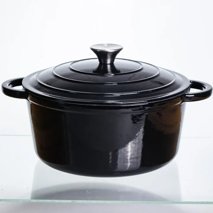 Каструля чавунна емальована 5 л, чорний Yiwu HP-FLG-2 BLACK (HP-FLG-2 BLACK) - зображення 1