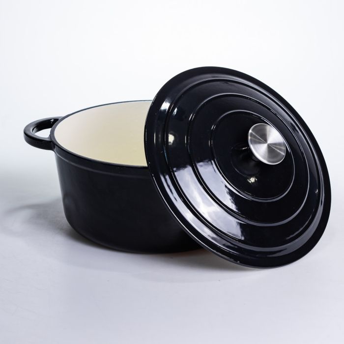 Каструля чавунна емальована 5 л, чорний Yiwu HP-FLG-2 BLACK (HP-FLG-2 BLACK) - изображение 3