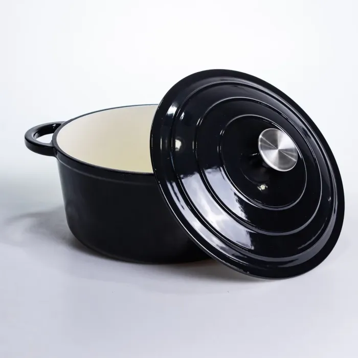 Каструля чавунна емальована 5 л, чорний Yiwu HP-FLG-2 BLACK (HP-FLG-2 BLACK) - зображення 3