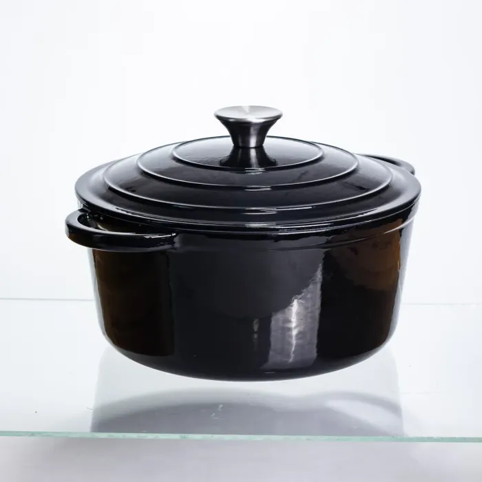 Каструля чавунна емальована 5 л, чорний Yiwu HP-FLG-2 BLACK (HP-FLG-2 BLACK) - зображення 6