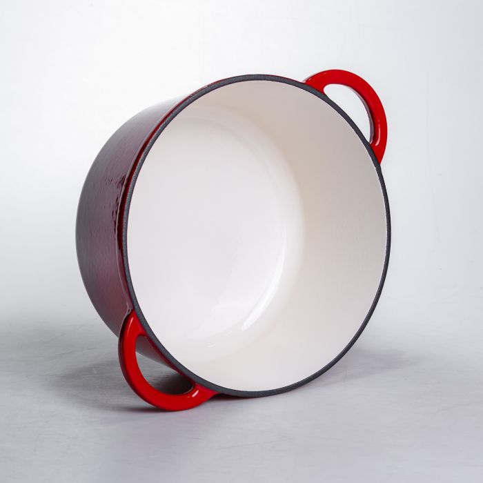 Каструля чавунна емальована 5 л, червоний Yiwu HP-FLG-2 RED (HP-FLG-2 RED) - изображение 5
