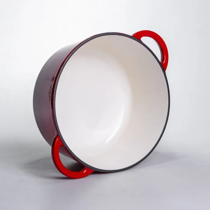 Каструля чавунна емальована 5 л, червоний Yiwu HP-FLG-2 RED (HP-FLG-2 RED) - изображение 5