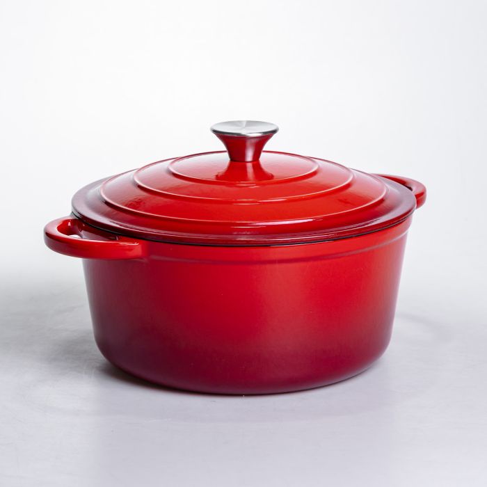 Каструля чавунна емальована 5 л, червоний Yiwu HP-FLG-2 RED (HP-FLG-2 RED) - изображение 6