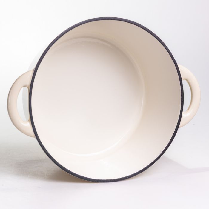 Каструля чавунна емальована 6,5 л, бежевий Yiwu HP-FLG-3 WHITE (HP-FLG-3 WHITE) - изображение 5