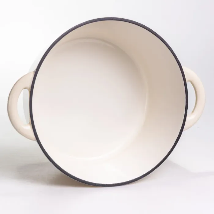 Каструля чавунна емальована 6,5 л, бежевий Yiwu HP-FLG-3 WHITE (HP-FLG-3 WHITE) - зображення 5
