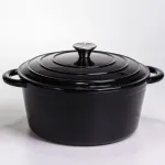 Каструля чавунна емальована 6,5 л, чорний Yiwu HP-FLG-3 BLACK (HP-FLG-3 BLACK)