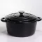Каструля чавунна емальована 6,5 л, чорний Yiwu HP-FLG-3 BLACK (HP-FLG-3 BLACK)