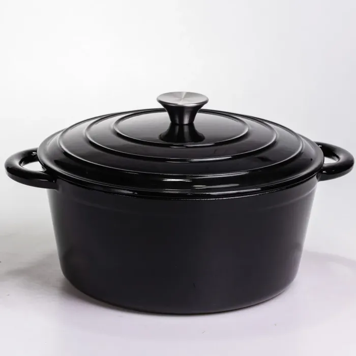 Каструля чавунна емальована 6,5 л, чорний Yiwu HP-FLG-3 BLACK (HP-FLG-3 BLACK) - изображение 1