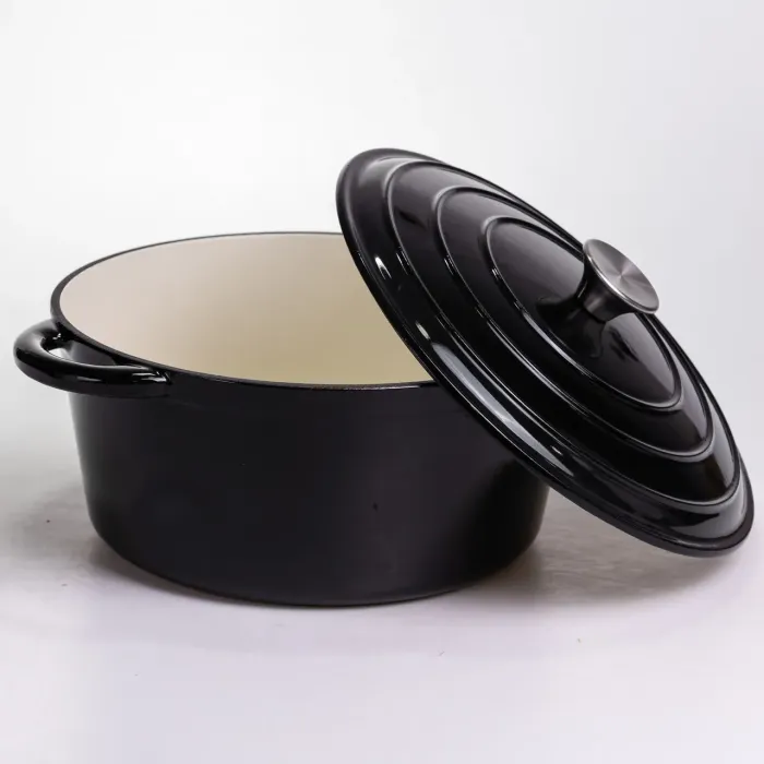 Каструля чавунна емальована 6,5 л, чорний Yiwu HP-FLG-3 BLACK (HP-FLG-3 BLACK) - изображение 3