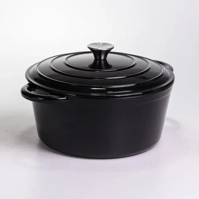 Каструля чавунна емальована 6,5 л, чорний Yiwu HP-FLG-3 BLACK (HP-FLG-3 BLACK) - изображение 6