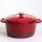 Каструля чавунна емальована 6,5 л, червоний Yiwu HP-FLG-3 RED (HP-FLG-3 RED)