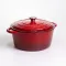 Каструля чавунна емальована 6,5 л, червоний Yiwu HP-FLG-3 RED (HP-FLG-3 RED)