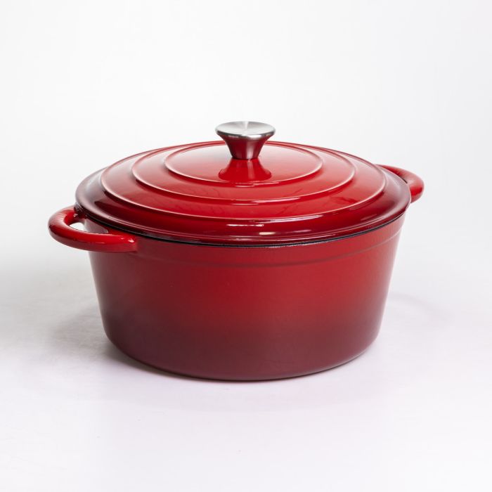 Каструля чавунна емальована 6,5 л, червоний Yiwu HP-FLG-3 RED (HP-FLG-3 RED) - изображение 6