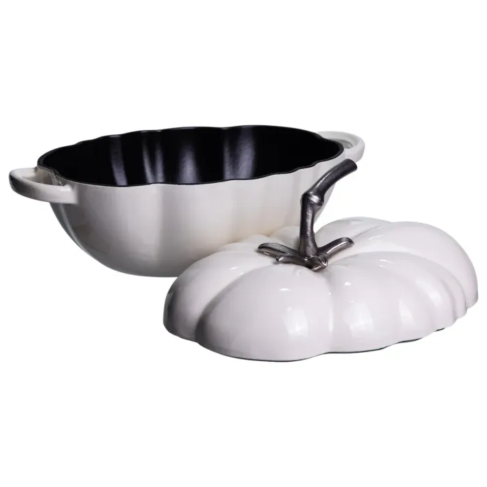 Каструля чавунна емальована Iron Tomato 2,5 л, білий Yiwu HP-FLG-20 BEIGE (HP-FLG-20 BEIGE) - зображення 5