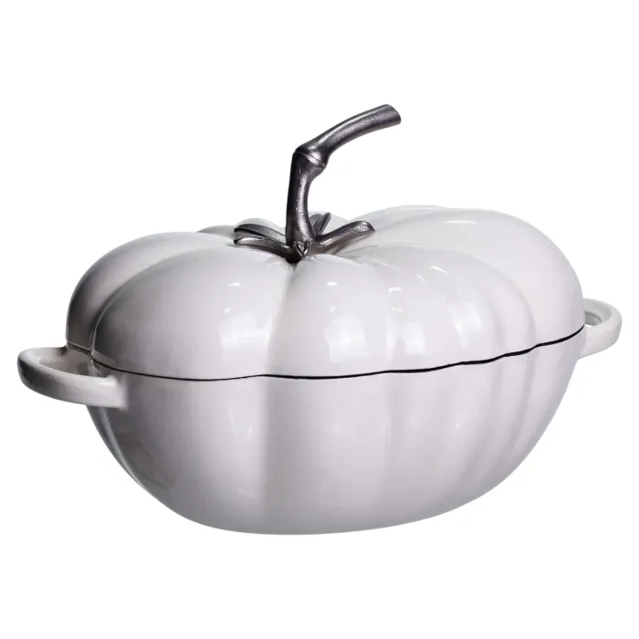 Каструля чавунна емальована Iron Tomato 2,5 л, білий Yiwu HP-FLG-20 BEIGE (HP-FLG-20 BEIGE) - зображення 7