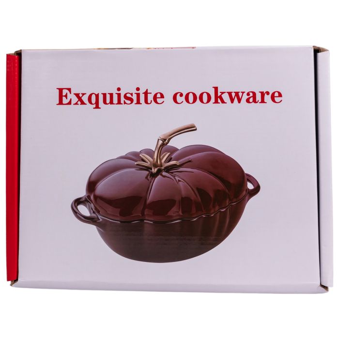 Каструля чавунна емальована Iron Tomato 2,5 л, червоний Yiwu HP-FLG-20 RED (HP-FLG-20 RED) - изображение 9