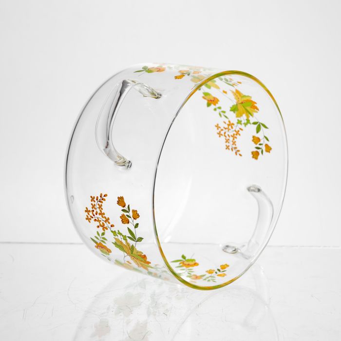 Каструля з боросилікатного скла 1,8 л Wildflowers з кришкою Yiwu HP-GP-38 (HP-GP-38) - изображение 4
