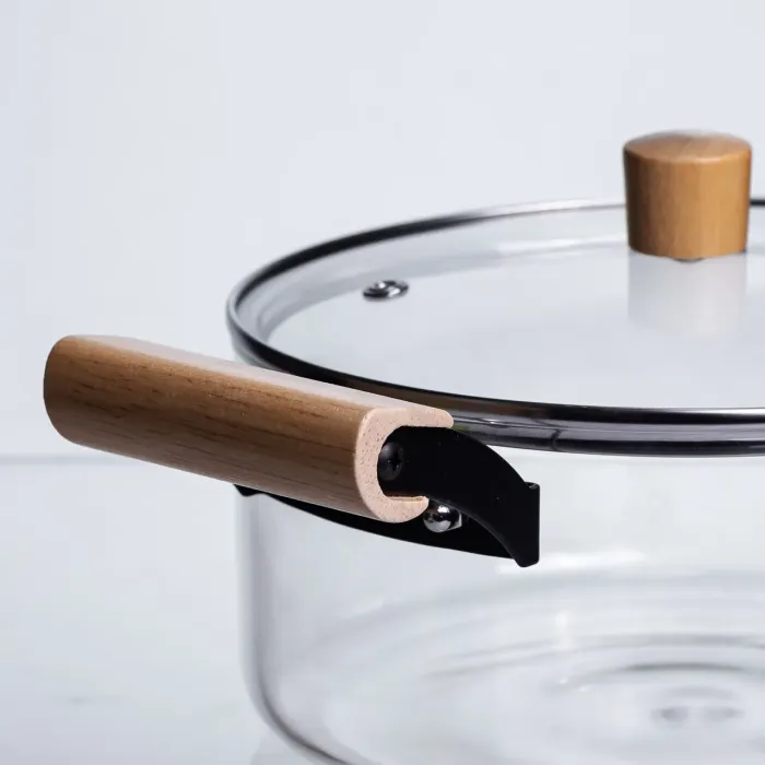 Каструля із боросиликатного скла 2.5 л діаметр 20 см кухонний посуд скляний для приготування страв HP-34-107 (HP-34-107) - зображення 3