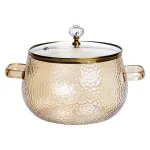 Каструля з боросилікатного скла Pumpkin Pot 2,5 л з фактурою, бурштинова Yiwu HP-GP-13 (HP-GP-13)