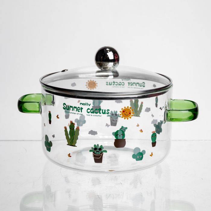 Каструля з боросилікатного скла Summer Cactus 1,8 л Yiwu HP-GP-37 (HP-GP-37) - изображение 1