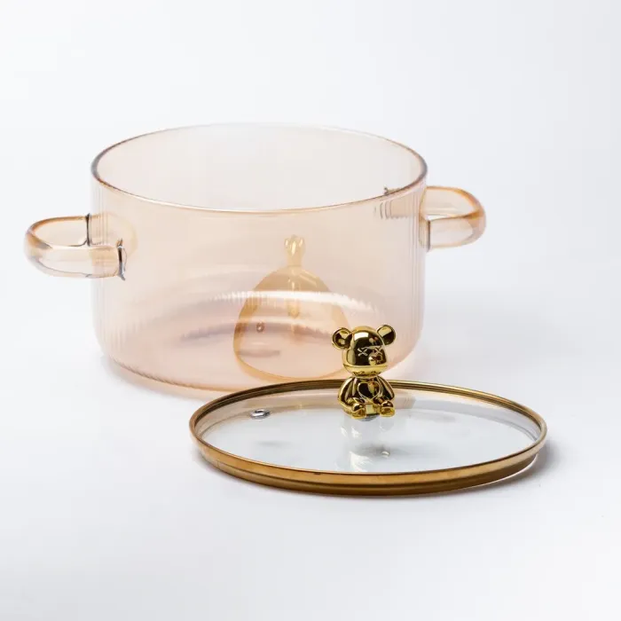 Кастрюля прозрачная 1.8 литра из боросиликатного стекла с крышкой 16 см (HP2003) - изображение 3