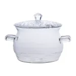 Каструля скляна з кришкою 2 літри з боросилікатного скла посуд супниця скляна з кришкою HP-34-6 (HP-34-6)