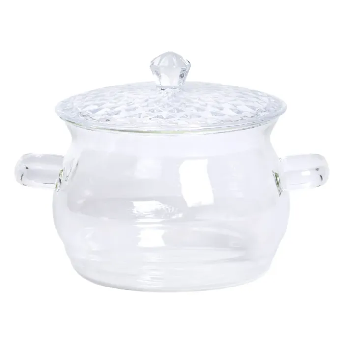Каструля скляна з кришкою 2 літри з боросилікатного скла посуд супниця скляна з кришкою HP-34-6 (HP-34-6) - изображение 2