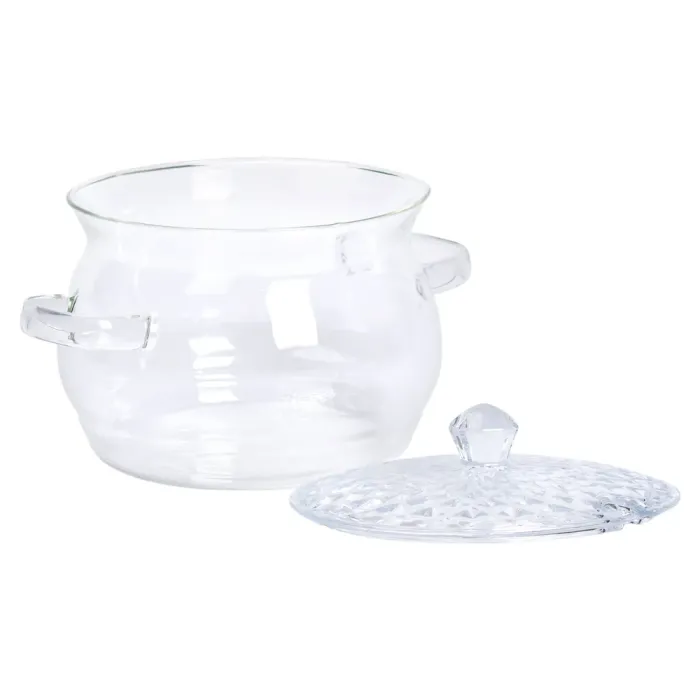 Каструля скляна з кришкою 2 літри з боросилікатного скла посуд супниця скляна з кришкою HP-34-6 (HP-34-6) - изображение 3