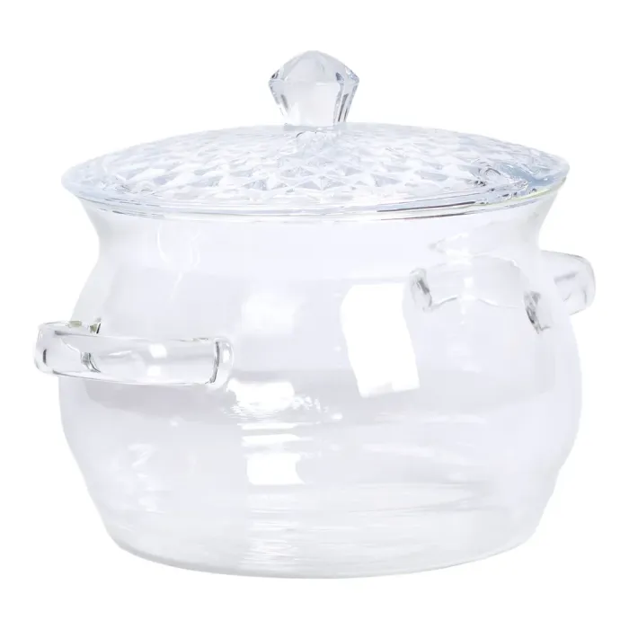 Каструля скляна з кришкою 2 літри з боросилікатного скла посуд супниця скляна з кришкою HP-34-6 (HP-34-6) - изображение 4