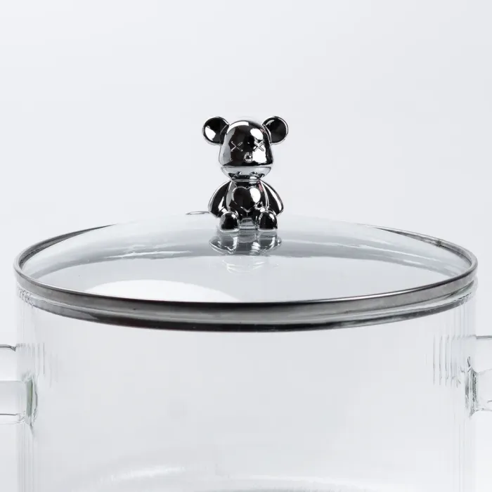 Кастрюля стеклянная жаропрочная 1.8 литра из боросиликатного стекла с крышкой 16 см (HP2004) - изображение 3