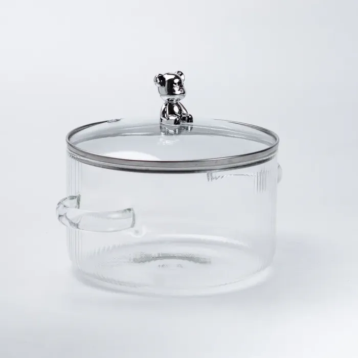 Кастрюля стеклянная жаропрочная 1.8 литра из боросиликатного стекла с крышкой 16 см (HP2004) - изображение 5