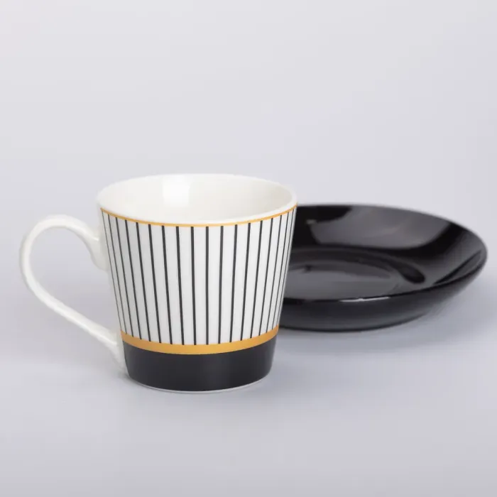 Керамічна чашка з блюдцем 200 (мл) для чаю та кави (RX-N24708WP) - зображення 2