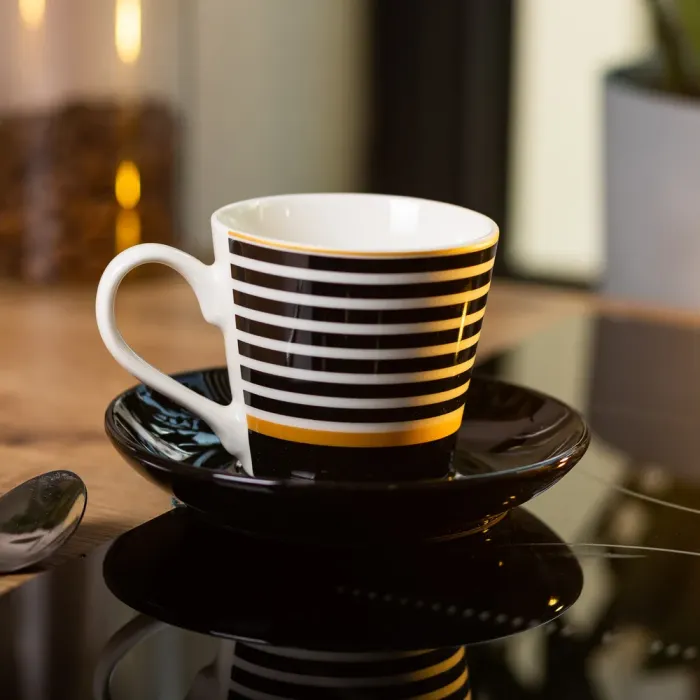 Керамическая чашка с блюдцем 200 (мл) для чая и кофе (RX-N24708B) - изображение 3