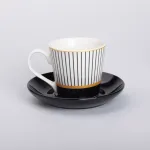 Керамічна чашка з блюдцем 200 (мл) для чаю та кави (RX-N24708WP)