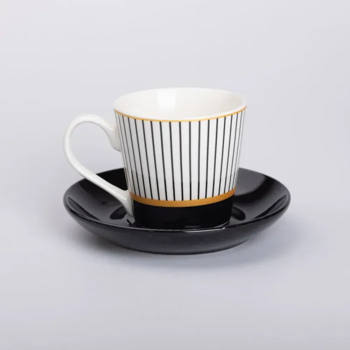 Керамічна чашка з блюдцем 200 (мл) для чаю та кави (RX-N24708WP) - зображення 1