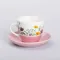 Керамическая чашка с блюдцем 250 (мл) для чая и кофе Розовая (RX-N24723P)