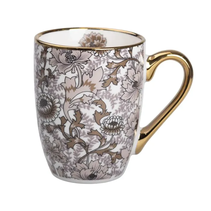 Керамічна кружка 400 (мл) із золотим обідком для чаю та кави Коричнева (RX-N240665BR) - зображення 1