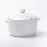Керамическая супница 1.4 литра с крышкой 17 см белая для ресторана и дома.