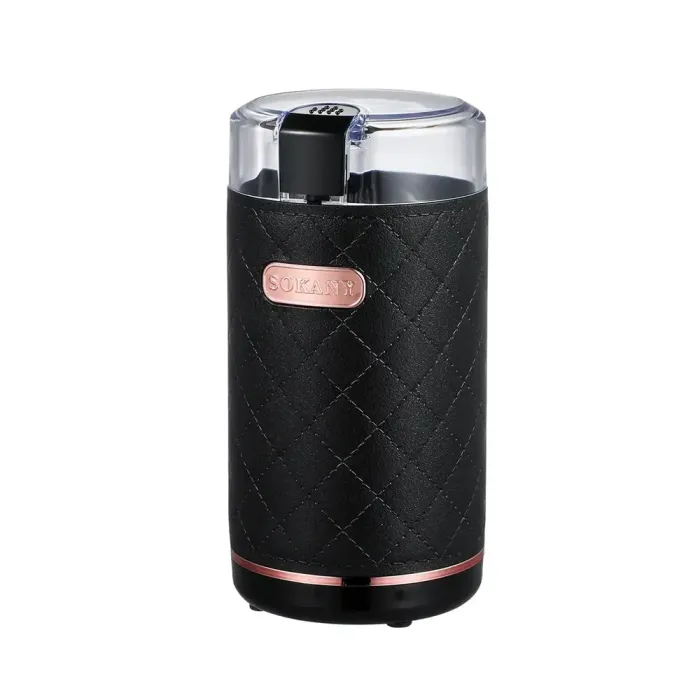 Кофемолка мультимолка электрическая 150 Вт 50 г автоматическая для мелкого помола Черная Sokany (SK-3027B) - изображение 1