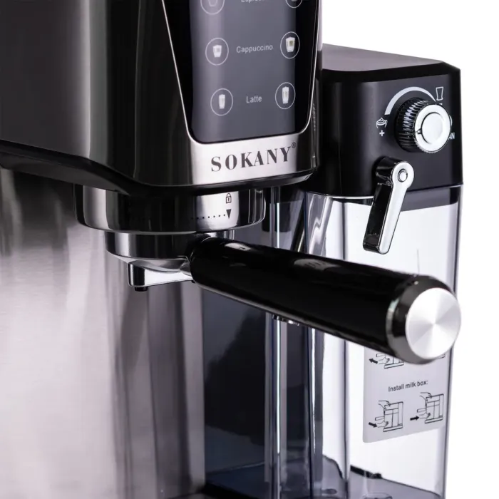 Кавоварка рожкова 3в1 з капучинатором 1350 Вт  бак 1 л Sokany SK-04027 (SK-04027) - изображение 6