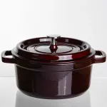 Кокотниця чавунна емальована 2,5 л, бургунді Yiwu HP-FLG-9 burgundy (HP-FLG-9 burgundy)